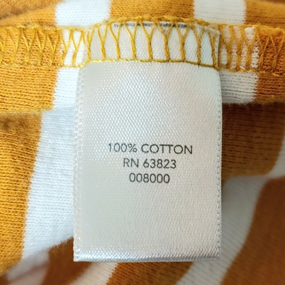CJ Banks horizontal strip, long sleeved tee. Gold/white 1X - Picture 5 of 13